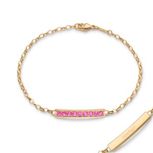 18K Pink Sapphire Courage Petite Poesy Bracelet